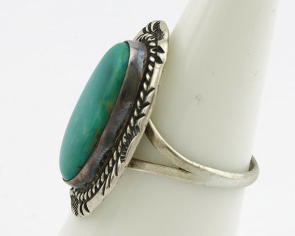 Navajo Ring .925 Silver Nevada Turquoise Native American Artist C.1980's