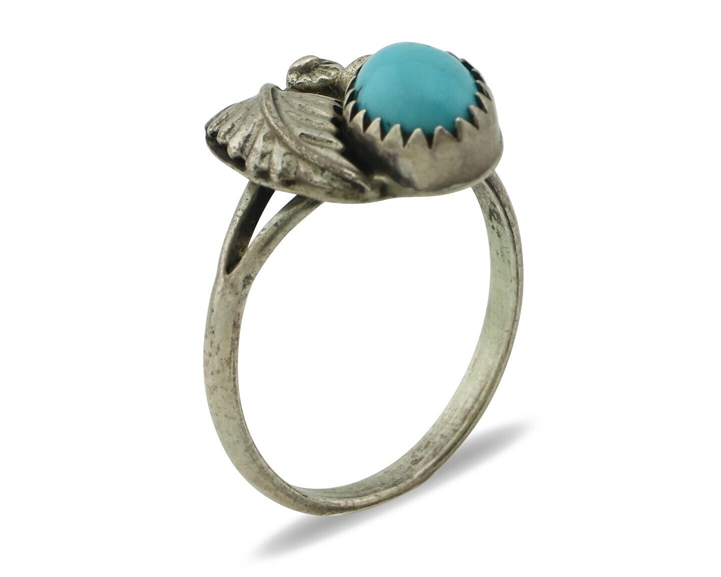 Navajo Ring .925 Silver Natural Blue Mined Southwest Turquoise Native Artist C80