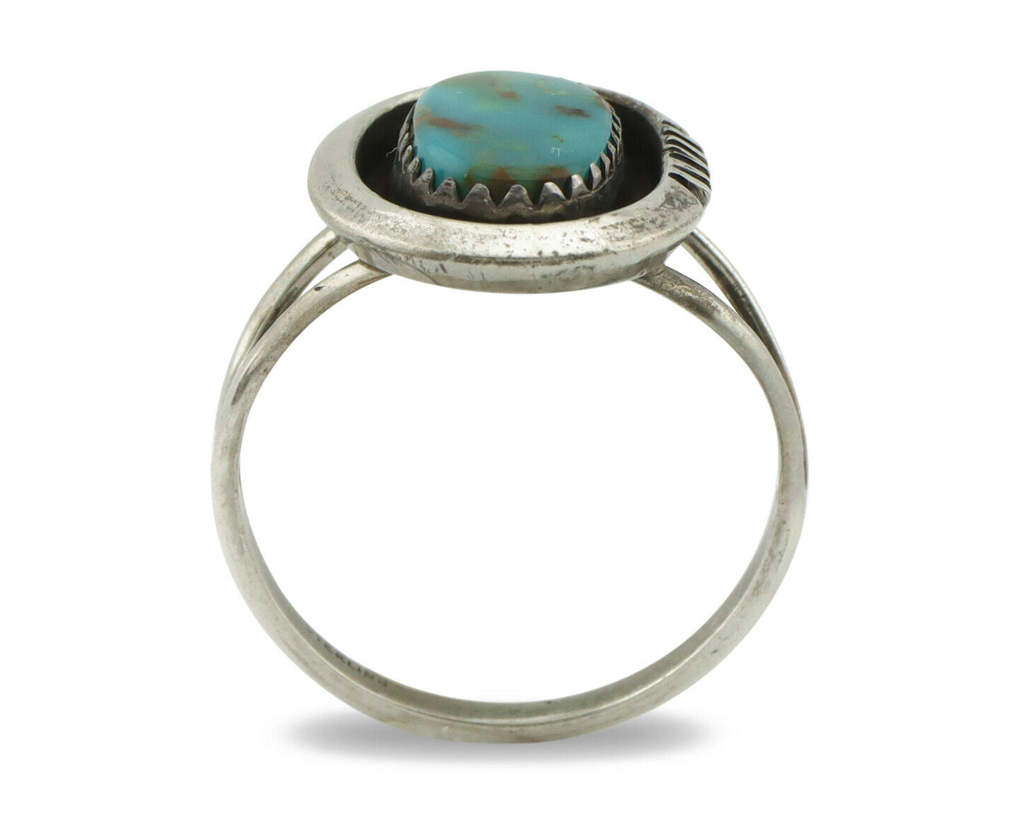 Navajo Ring .925 Silver Arizona Turquoise Native American Artist Handmade C.80's