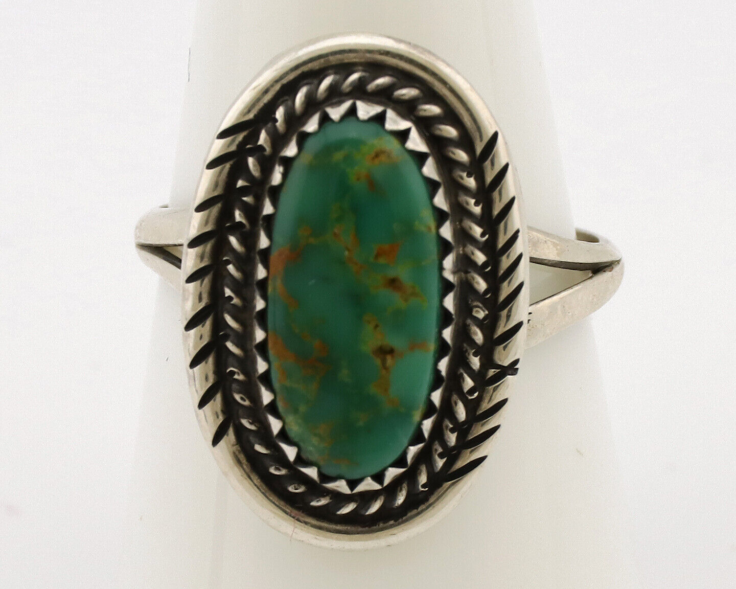Navajo Ring .925 Silver Turquoise Mountain Native American Artist C.1980's