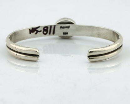 Navajo Bracelet .925 Silver White Sea Shell Native American Artist C.90's