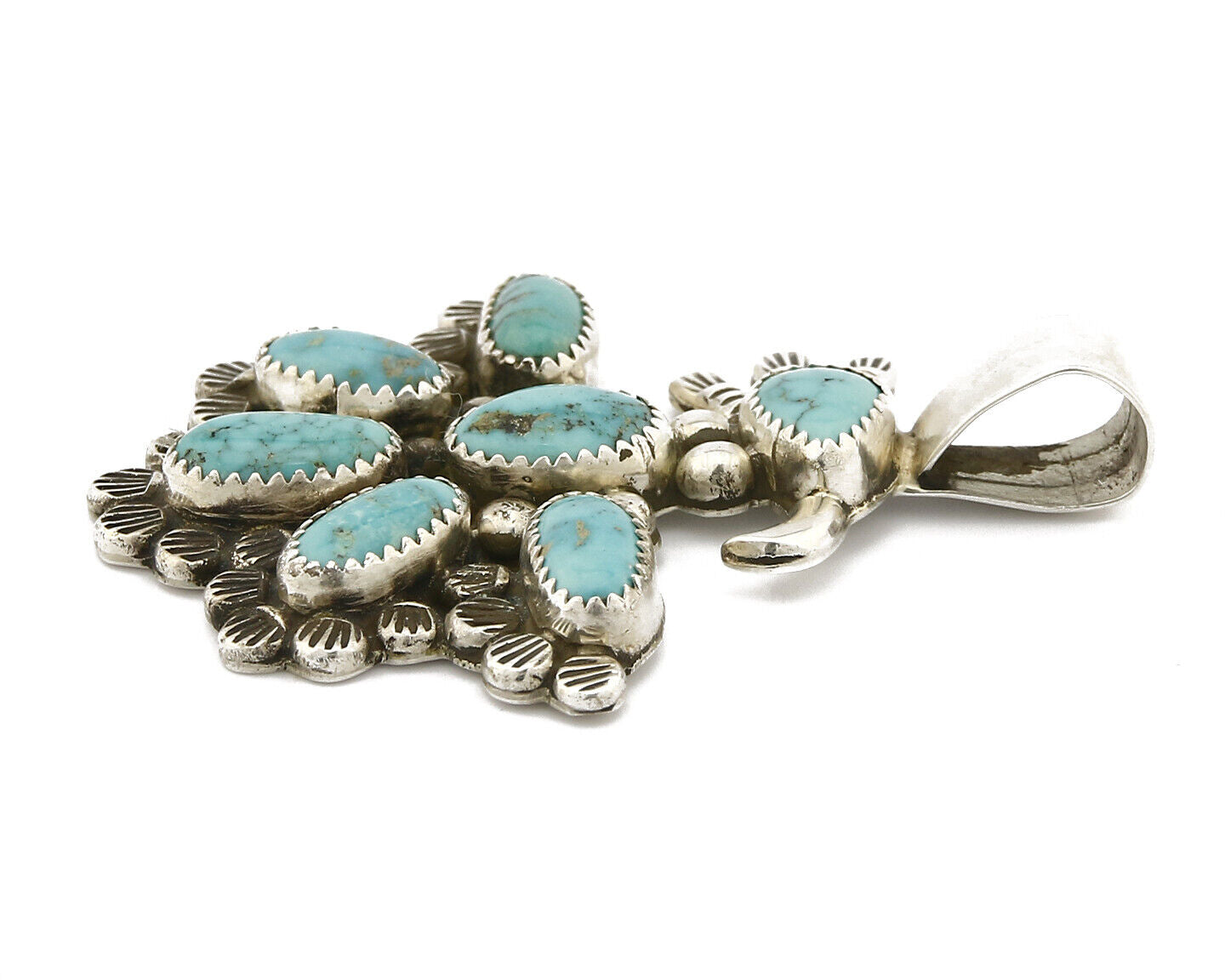 Navajo Signed "DS" Dorothy Secatero .925 Silver Thunderbird Pendant