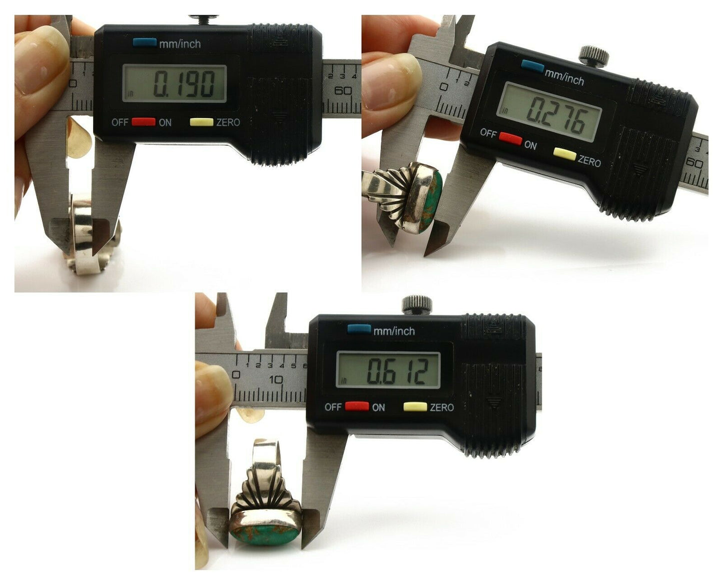 Navajo Ring .925 Silver Blue Green Arizona Turquoise Artist Signed Apache C.80's