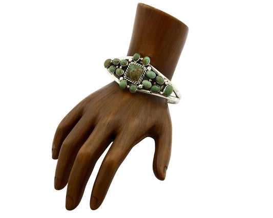 Navajo Bracelet 925 Silver Turquoise Cuff Artist LY Native C.80's