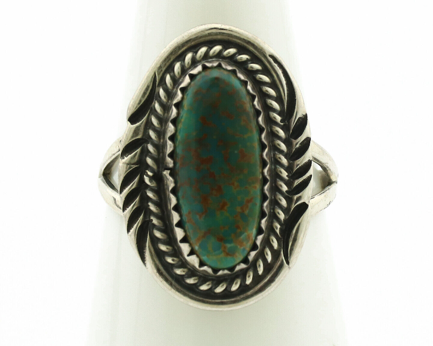 Navajo Ring .925 Silver Turquoise Mountain Native American Artist C.1980's