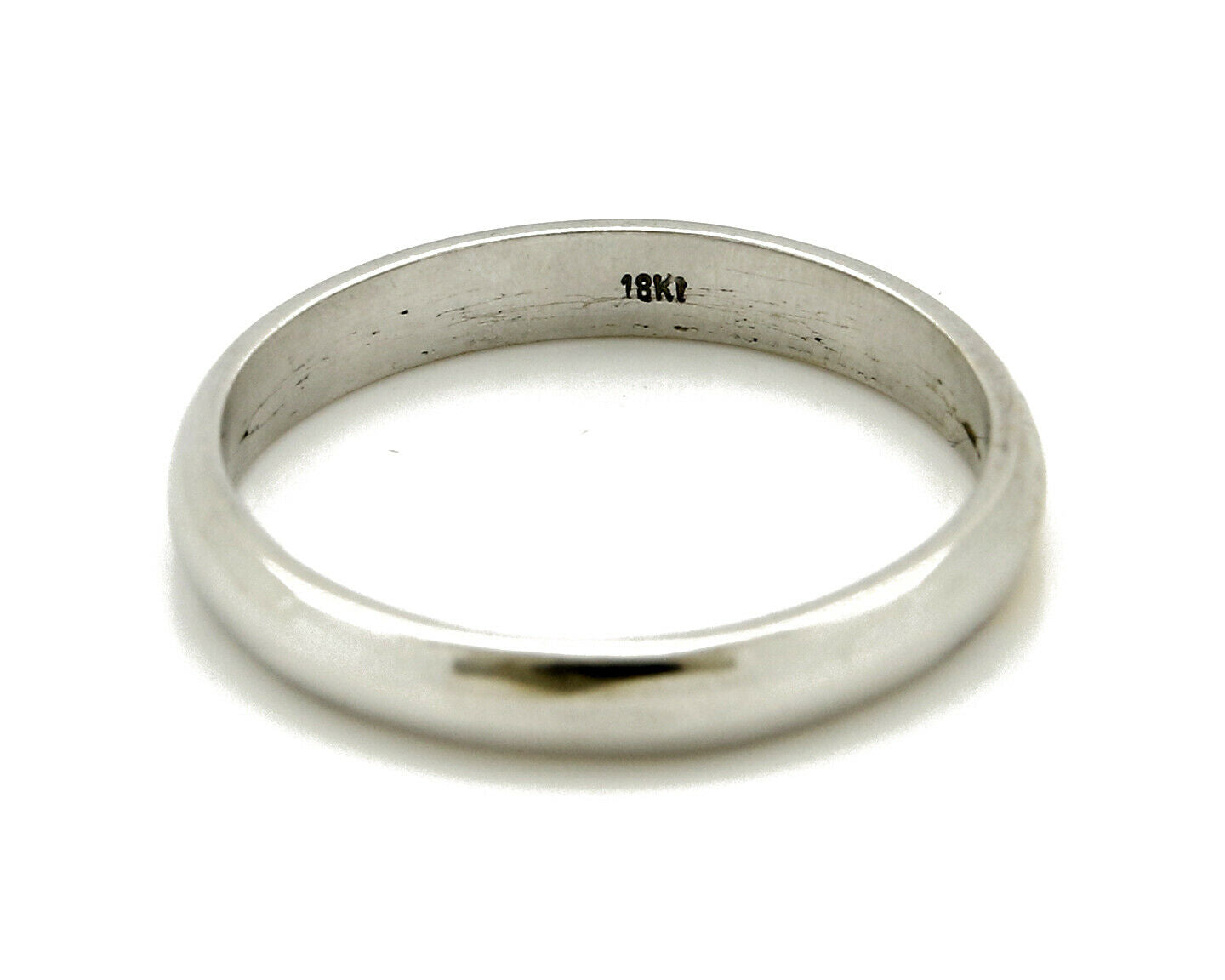 Wedding Band 18k Gold SOLID White 3.5 mm Wide Ring