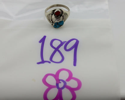 Navajo Ring .925 Silver Sleeping Beauty Turquoise Native Artist C.1980's