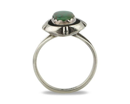 Navajo Ring .925 Silver Kingman Turquoise Handmade Native American Artist C.80's
