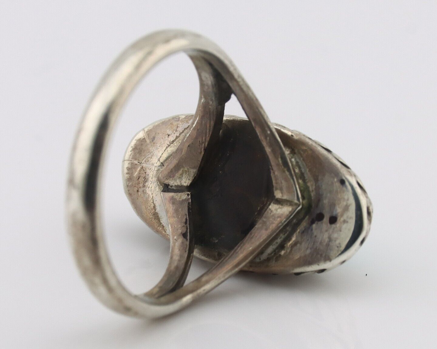 Navajo Handmade Ring 925 Silver Kingman Turquoise Native Artist C.80's