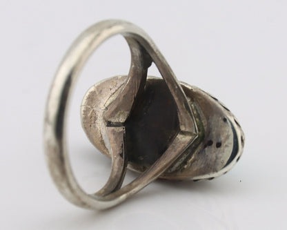 Navajo Handmade Ring 925 Silver Kingman Turquoise Native Artist C.80's