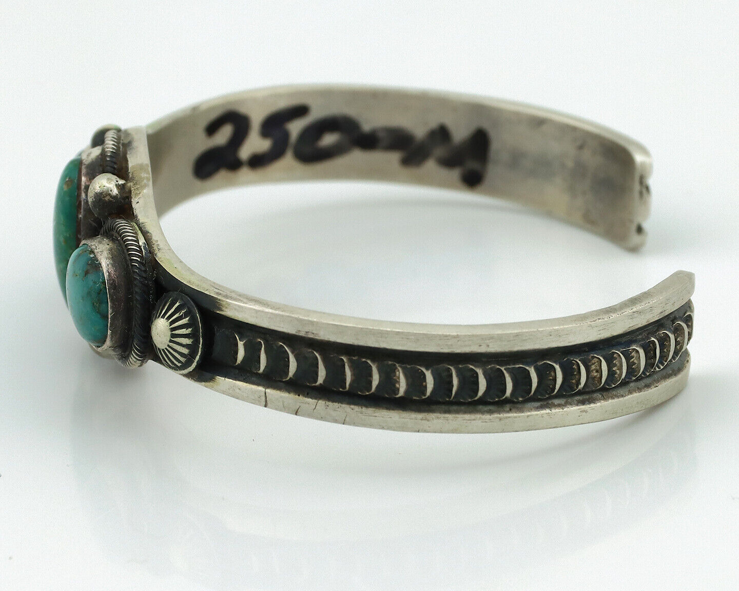 Women's Navajo .925 Silver Blue Natural Turquoise Artist Signed LE C.80's