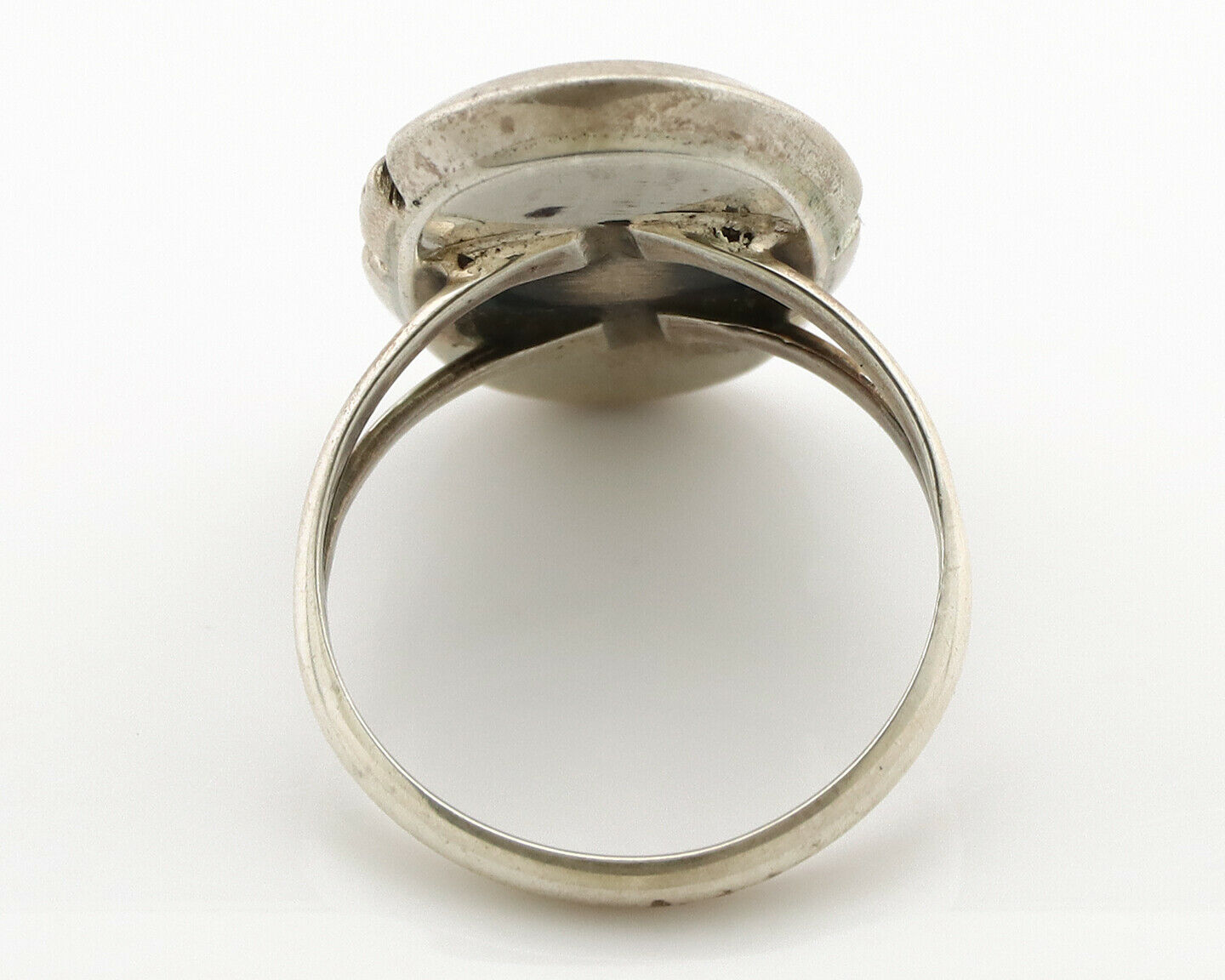 Navajo Ring .925 Silver Nevada Turquoise Native American Artist C.1980's