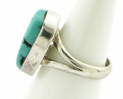 Navajo Ring .925 Silver Blue Turquoise Native American Artist C.80's