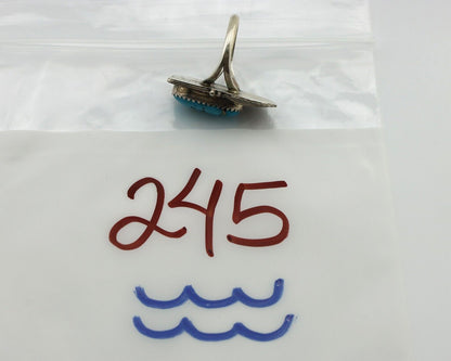 Navajo Ring 925 Silver Natural Morenci Turquoise Artist Signed Justin Morris