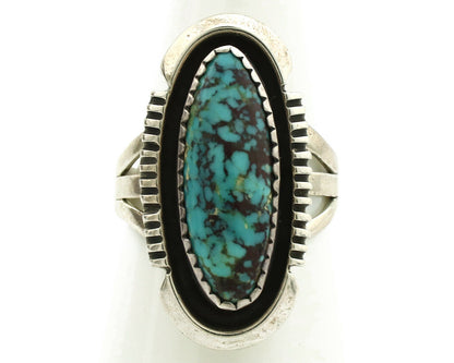 Navajo Ring .925 Silver Spiderweb Native American Artist Signed B C.1980's