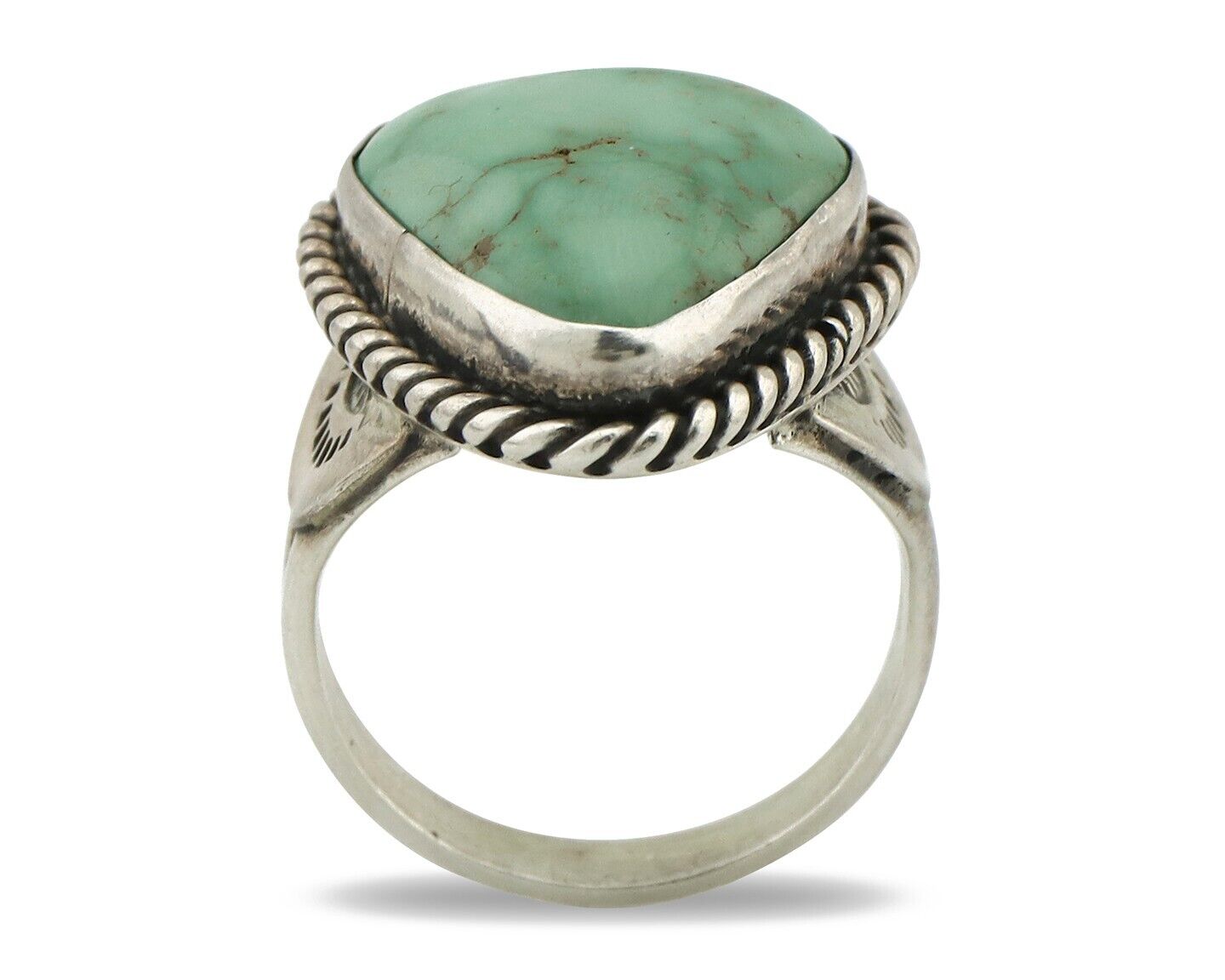 Navajo Ring 925 Silver Damelle Turquoise Native Artist Signed C.80's