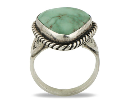 Navajo Ring 925 Silver Damelle Turquoise Native Artist Signed C.80's