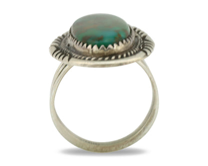 Navajo Ring .925 Silver Nevada Turquoise Artist Signed M Begay C.1980's