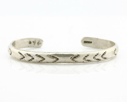 Navajo Bracelet .925 Silver Hand Stamped Artist Signed Montoya C.80's
