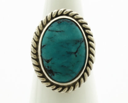 Navajo Ring .925 Silver Natural Blue Turquoise Native American Artist C.1980's