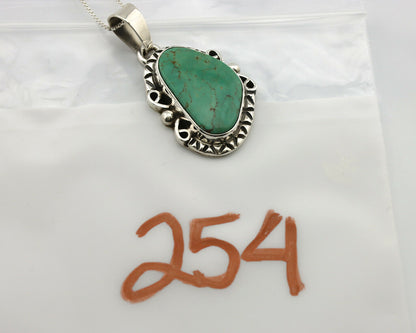 Navajo Pendant .925 Silver Kingman Turquoise Artist Signed Gecko C.80's