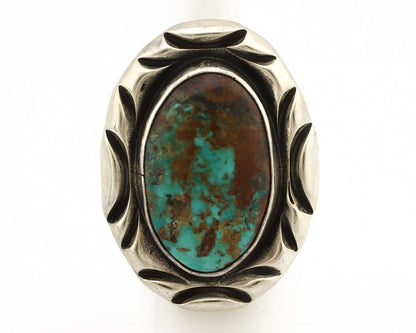 Navajo Ring 925 Silver Kingman Turquoise Native Artist Signed C Montoya C.80's