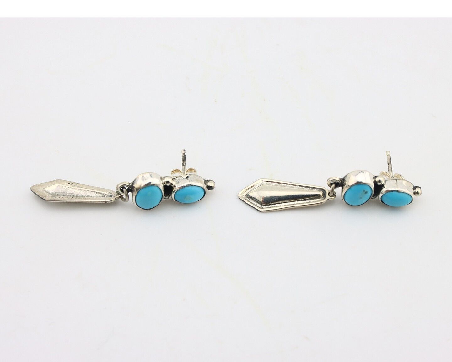 Navajo Earrings 925 Silver Natural Blue Turquoise Native American Earrings C80's