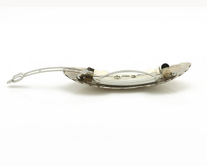 Navajo Hair Clip Barrette .925 Silver Hand Stamped Artist Signed C Montoya C80s