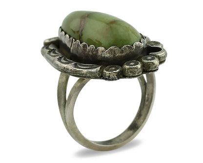 Navajo Ring .925 Silver Royston Turquoise Native American Artist C.1980's