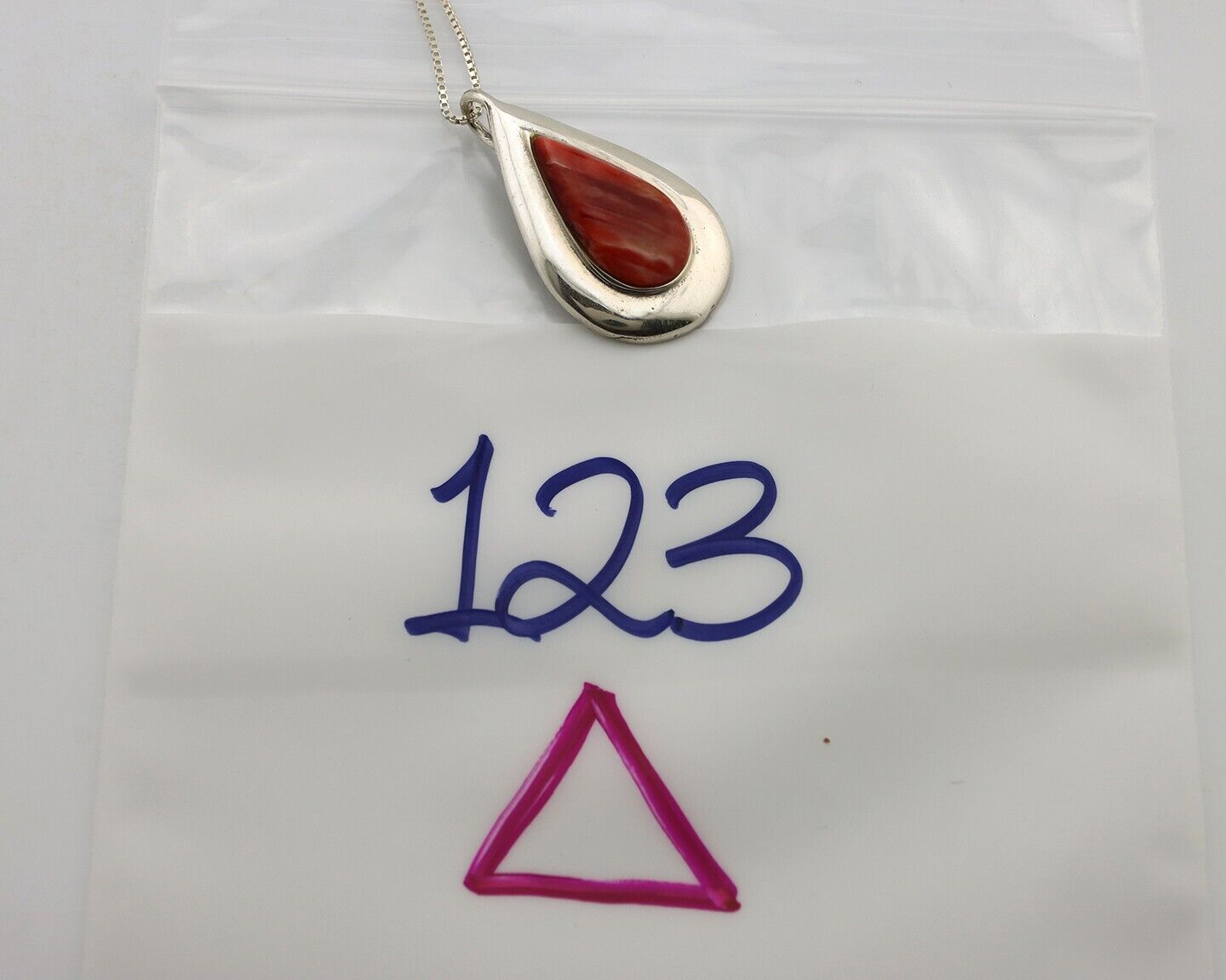 Navajo Necklace 925 Silver Natural Oyster Artist Signed ChaRay Circa 1988