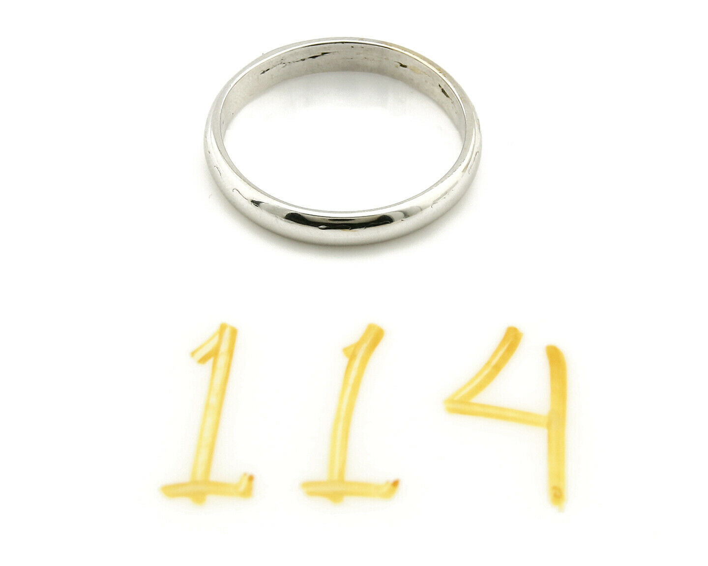 Wedding Band 18k Gold SOLID White 3.5 mm Wide Ring