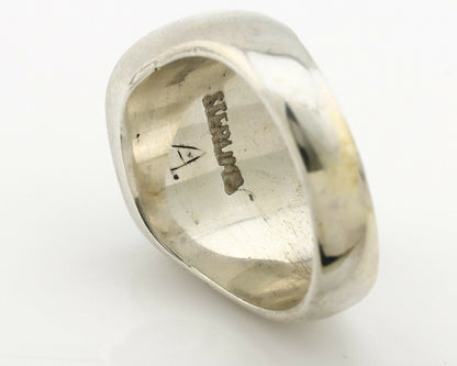 Navajo Inlaid Ring .925 Silver Gemstone Artist Native American C.1980's