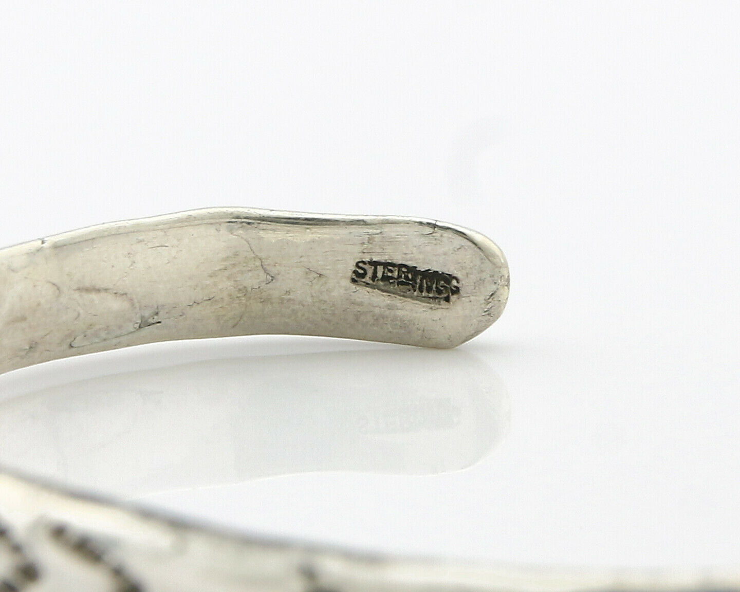 Navajo Bracelet .925 Silver Hand Stamped Arrow Head Signed Montoya C.80's