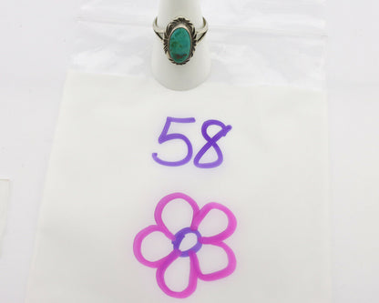 Navajo Ring .925 Silver Kingman Turquoise Native Artist Signed C.80's