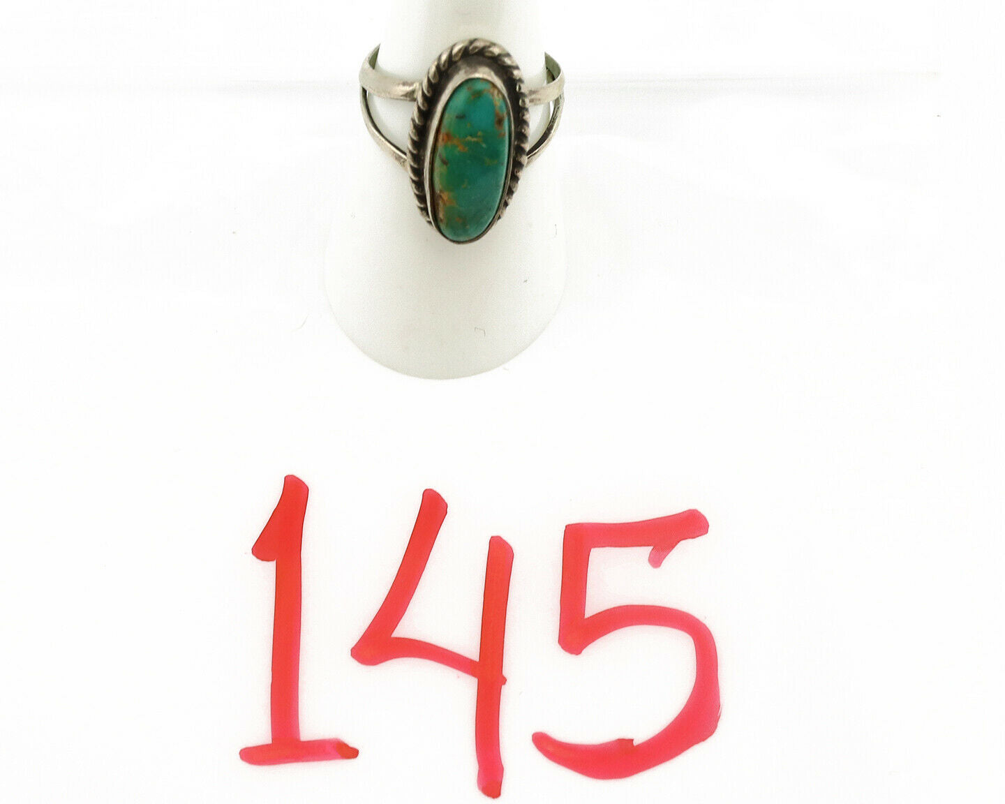 Navajo Ring .925 Silver Nevada Turquoise Artist Native American C.1980's