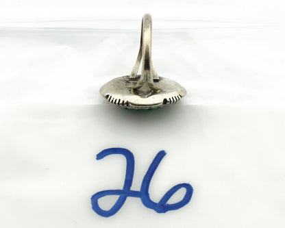 Navajo Ring .925 Silver Spiderweb Turquoise Artist Signed L. M. Nez C80s