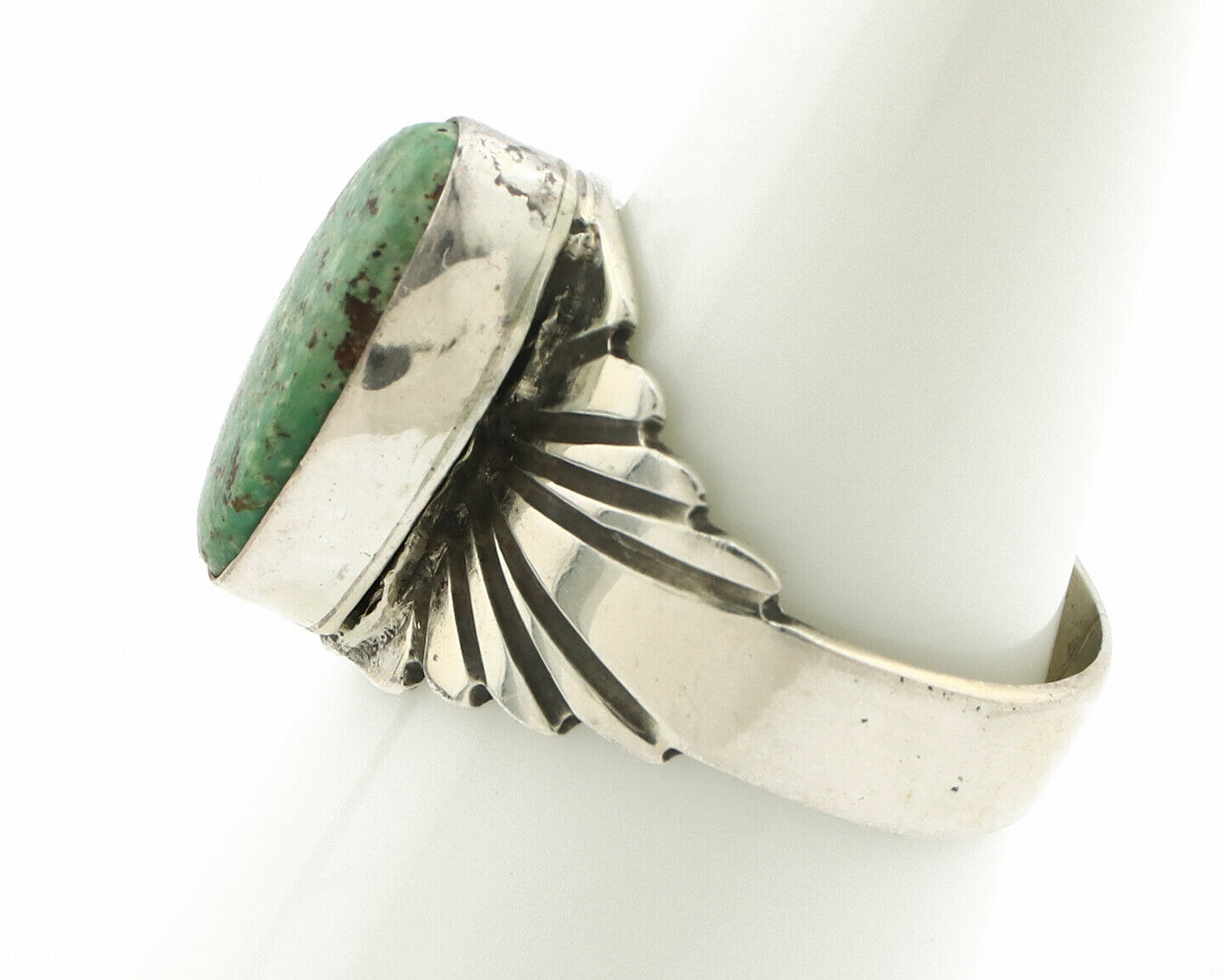 Navajo Ring .925 Silver Blue Green Arizona Turquoise Artist Signed Apache C.80's