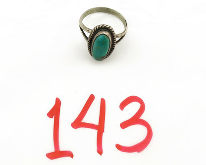 Navajo Ring .925 Silver Kingman Turquoise Native American Artist C.1980's