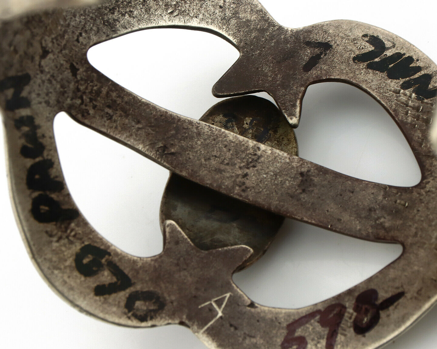 Navajo Sand Cast Bracelet .925 Silver Blue Diamond Turquoise Native American 75s