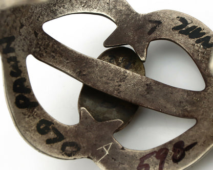 Navajo Sand Cast Bracelet .925 Silver Blue Diamond Turquoise Native American 75s