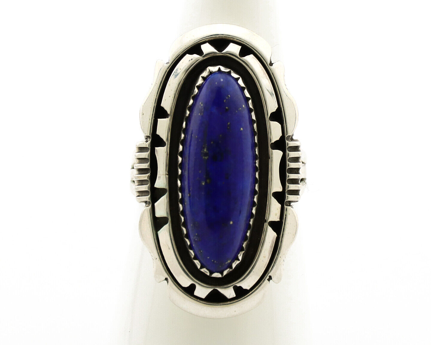 Navajo Ring 925 Silver Natural Lapis Lazuli Artist Signed William Denetdale C80s