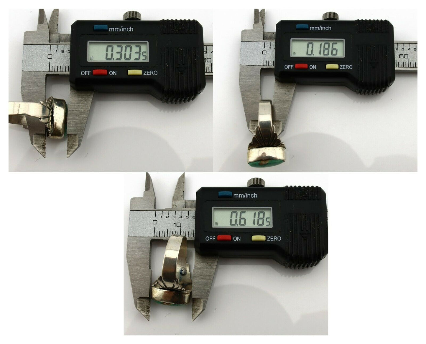 Navajo Ring .925 Silver Royston Turquoise Artist Signed Apache C.80's