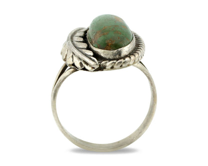 Navajo Ring .925 Silver Manassas Turquoise Signed Artist Apache C.80's