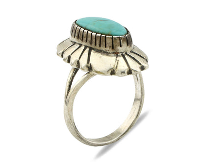 Navajo Ring .925 Silver Arizona Turquoise Signed M Montoya C.80's