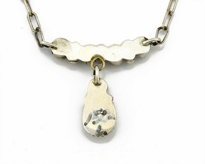 C.1990's Navajo Mae Bia Opal .925 Silver 5 Stone Necklace