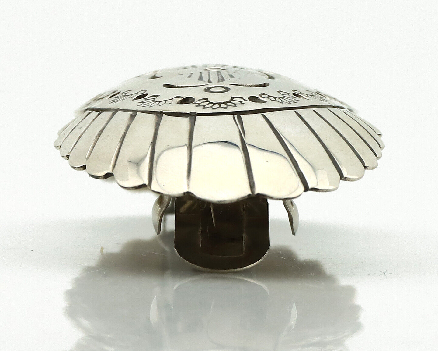 Navajo Hair Clip Barrette .925 Silver Hand Stamped Artist C Montoya C80s