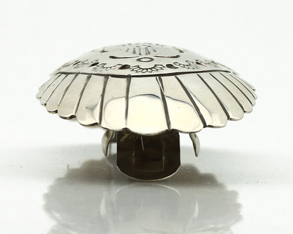 Navajo Hair Clip Barrette .925 Silver Hand Stamped Artist C Montoya C80s