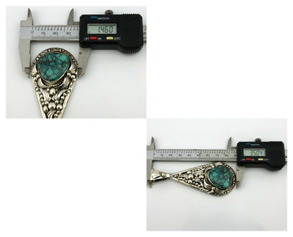 Navajo Necklace .925 Silver Spiderweb Turquoise Artist Billy Eagle C.80's