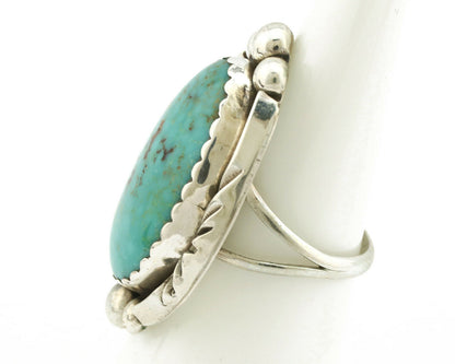 Navajo Ring .925 Silver Turquoise Mountain Native American Artist C.80's