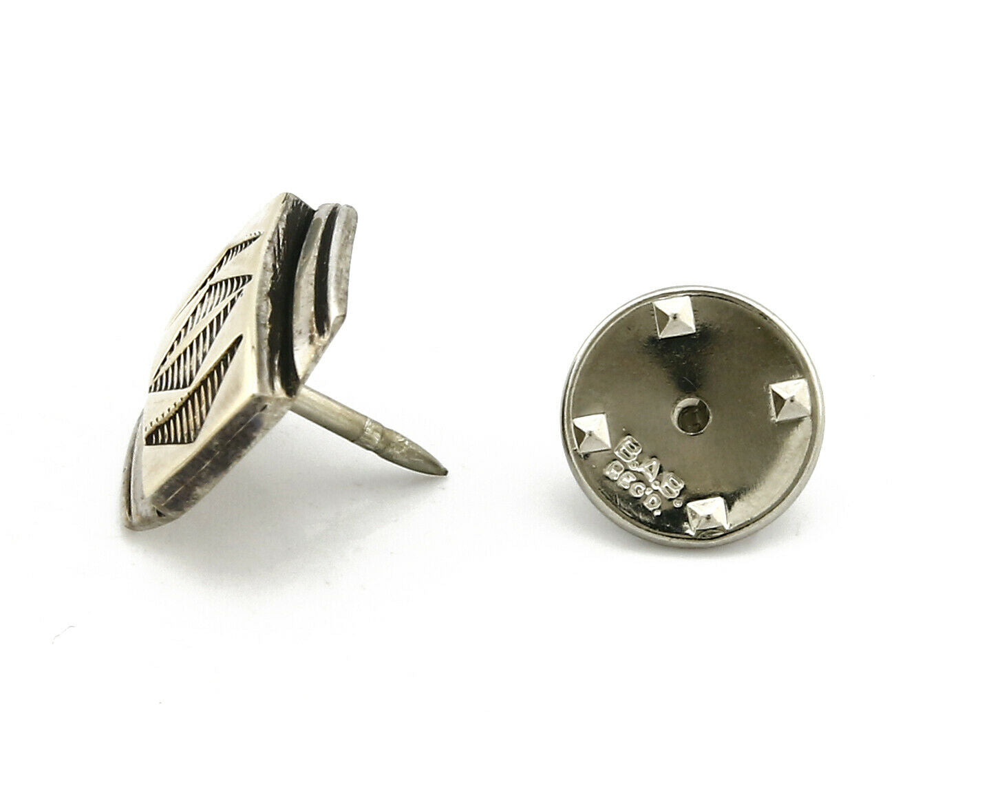 Navajo Tie Tack .925 Silver & 14k Solid Yellow Gold Artist MM Rogers & TS